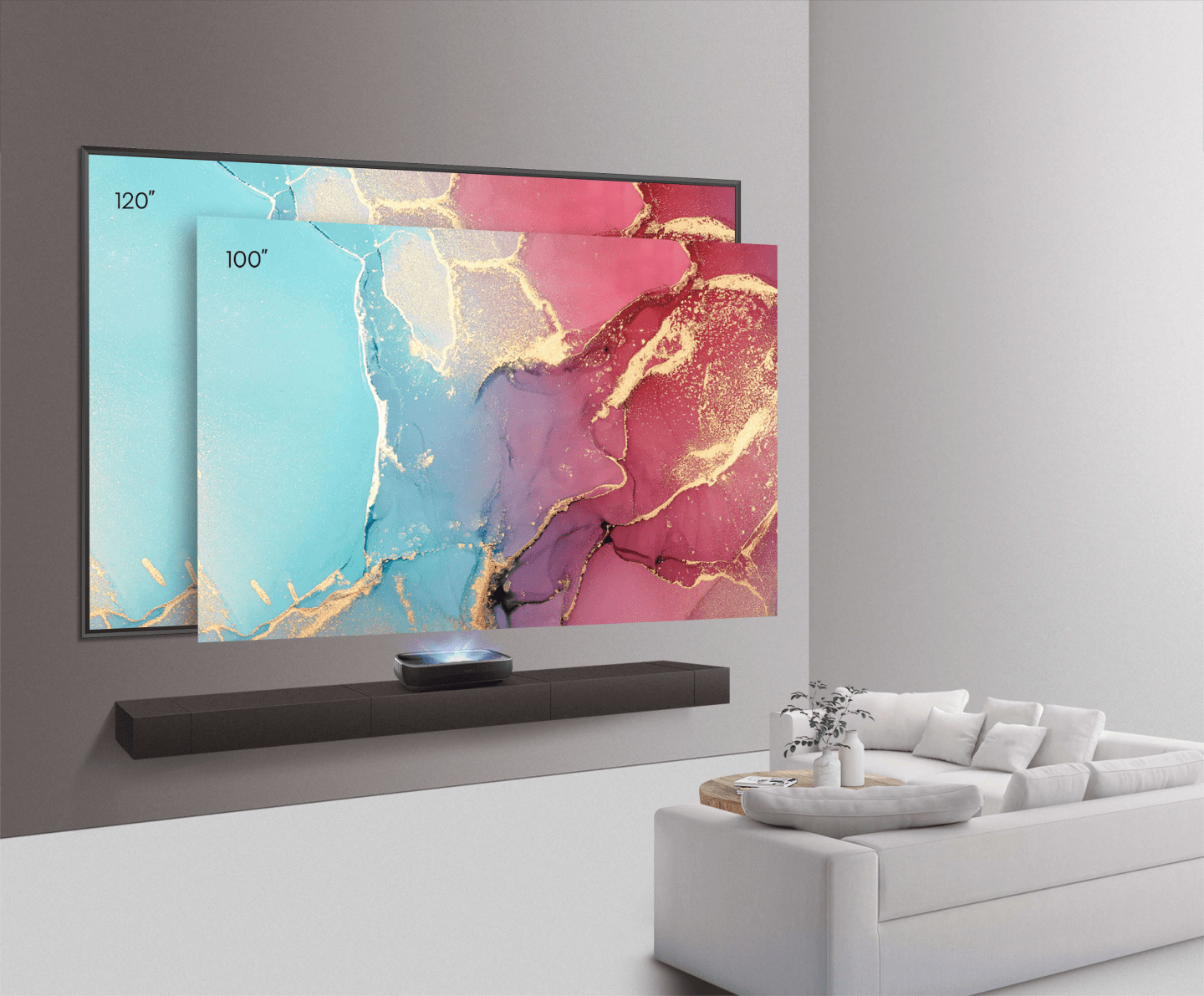 Enjoy 120" Big  Screen Anytime, Anywhere